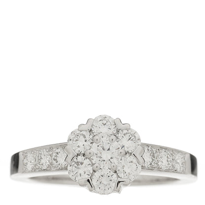 Van Cleef & Arpels 18K White Gold Diamond Fleurette Ring 48 4.5 1 of 6