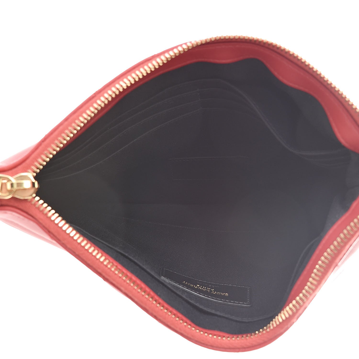 Saint Laurent Calfskin Matelasse Chevron Monogram A5 Wristlet Bandana Red 5 of 8