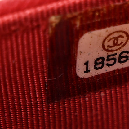 Chanel Lambskin Quilted Wallet On Chain WOC Red 8 of 15