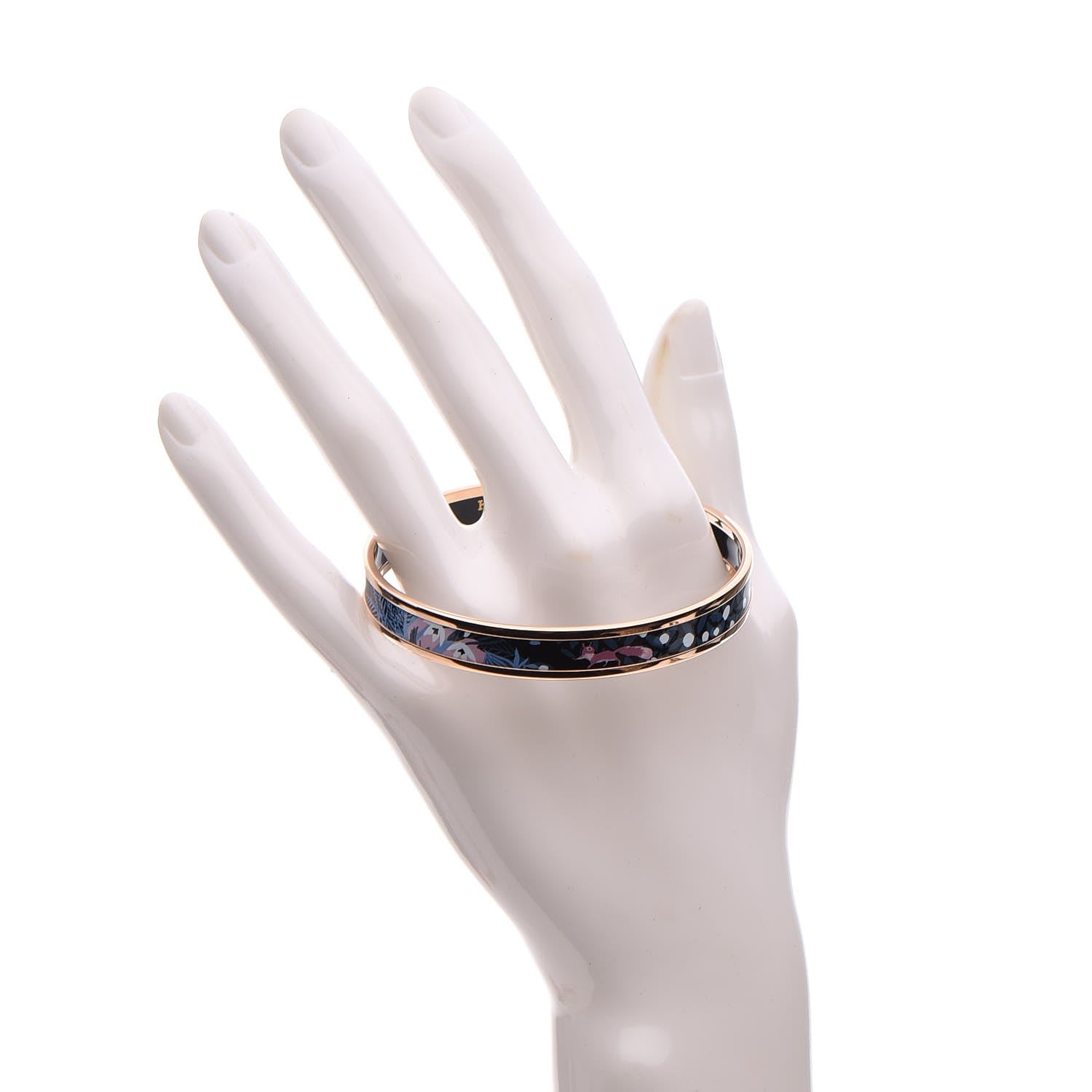 Hermes Enamel Printed Narrow Dans un Jardin Anglais Bracelet 65 Arts And Crafts 2 of 6