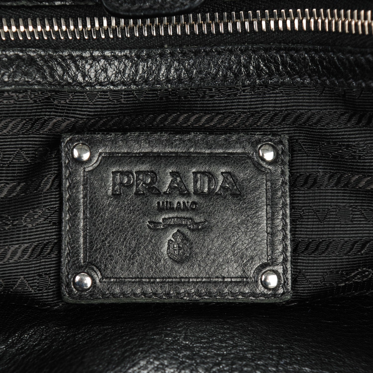 Prada Deerskin Shoulder Bag Black 6 of 8