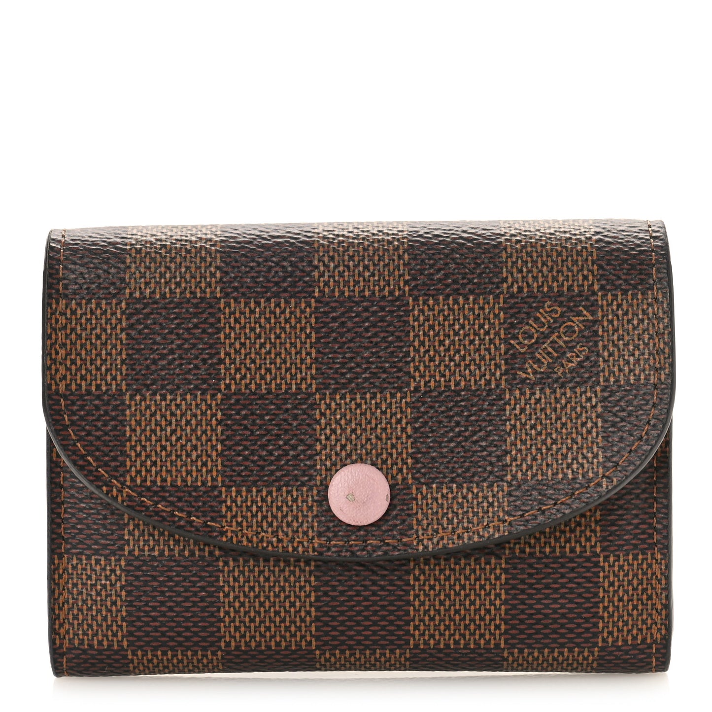 Damier Ebene Rosalie Coin Purse Rose Ballerine