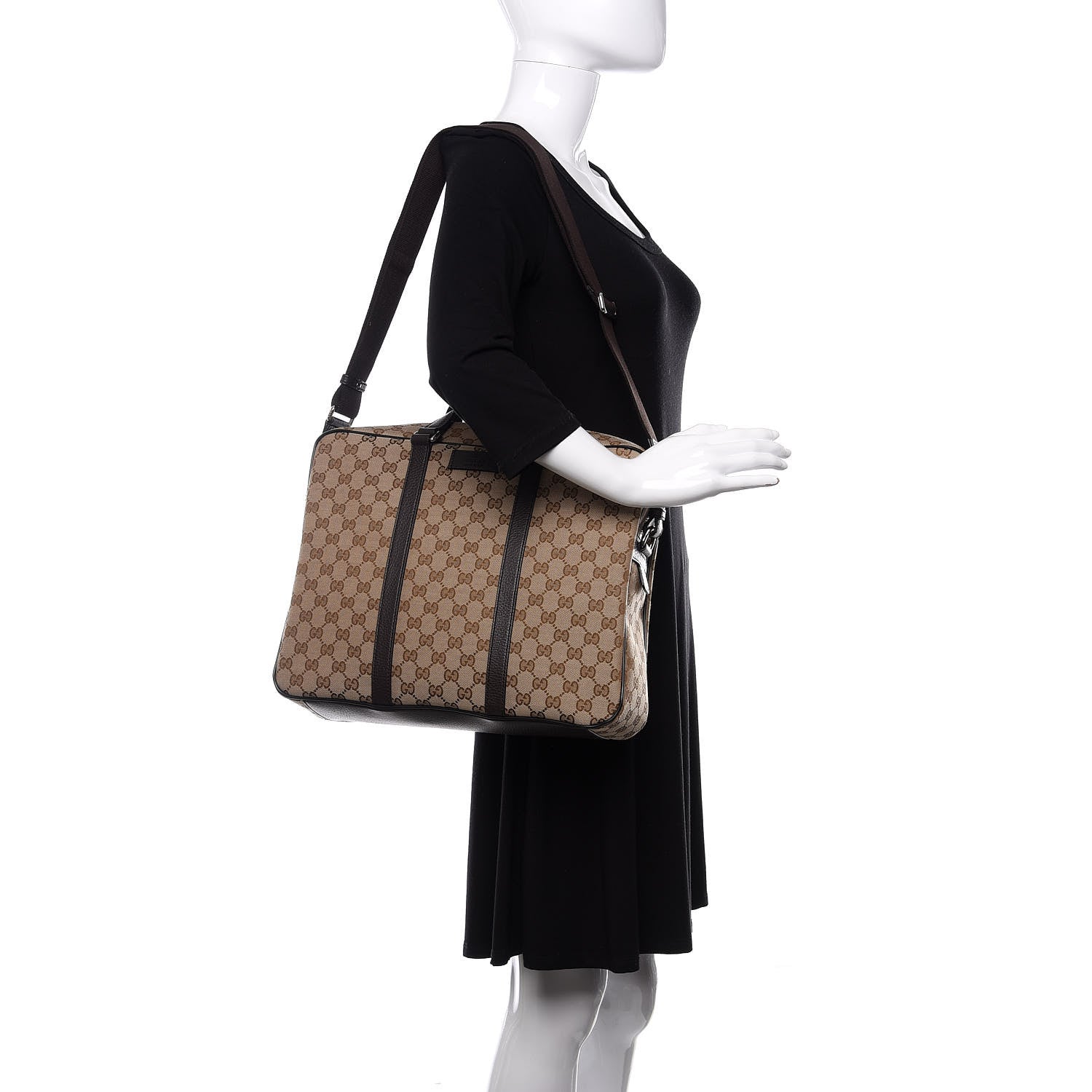 Gucci Monogram Briefcase Dark Brown 2 of 11