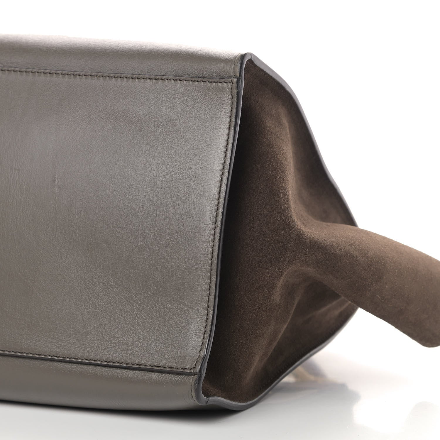 Celine Calfskin Suede Medium Tri-Color Trapeze Taupe 7 of 11