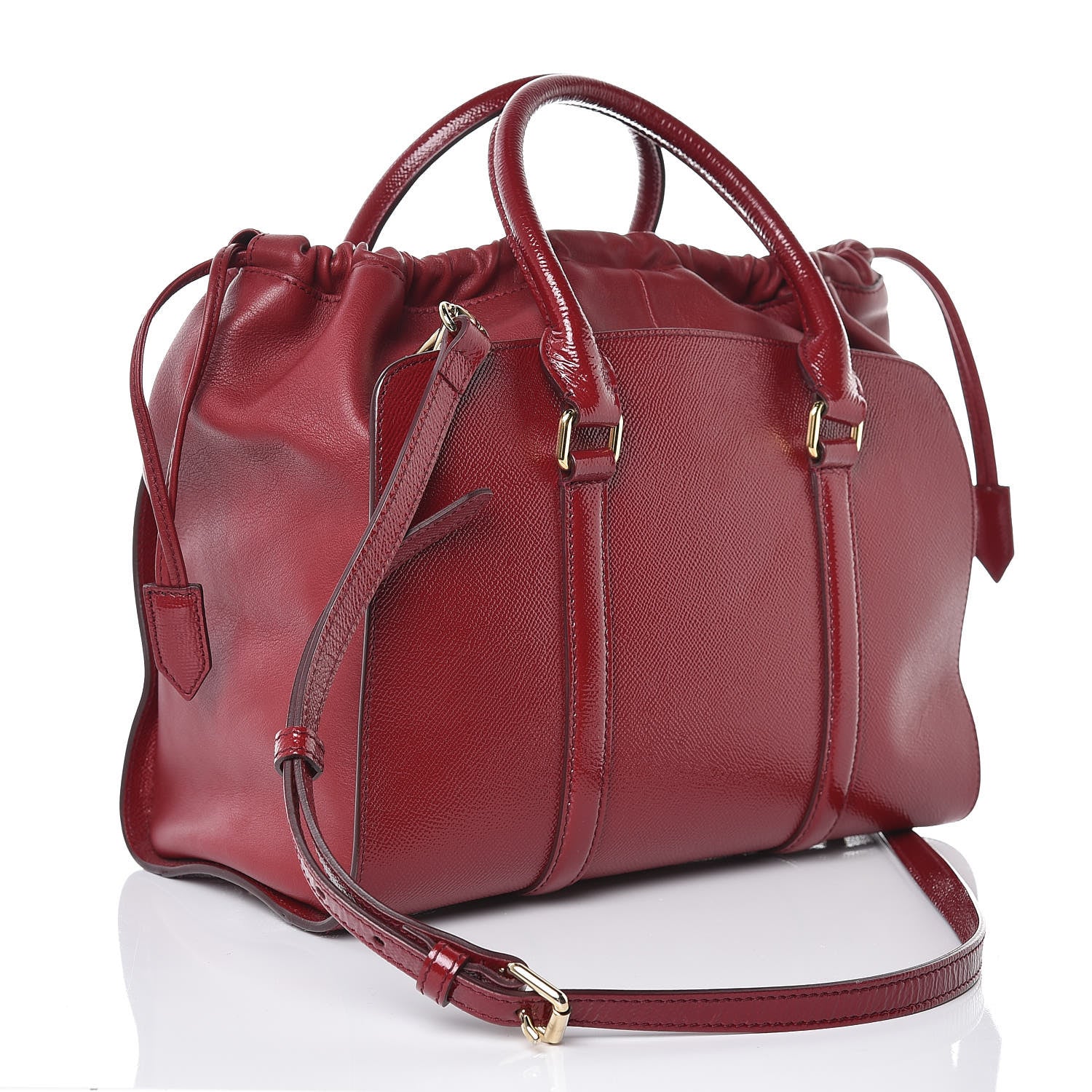 Burberry Patent Calfskin Medium Dinton Tote Alizarin Crimson 3 of 8