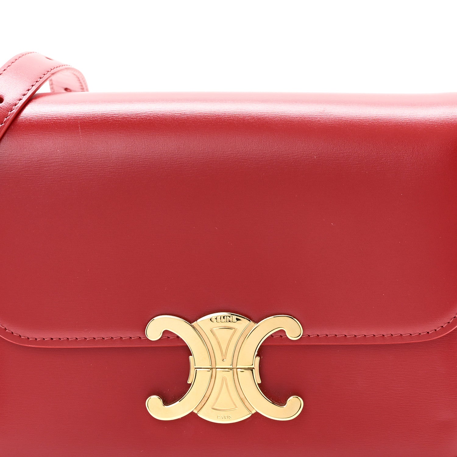 Celine Shiny Calfskin Teen Triomphe Red 8 of 10