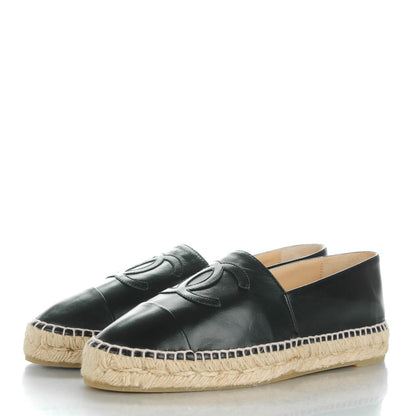 Chanel Lambskin CC Espadrilles 40 Black 3 of 10