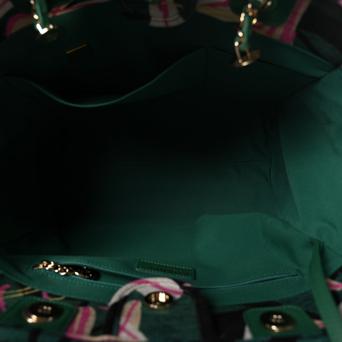 Chanel Velvet Calfskin Beaded Small Deauville Tote Pink Green Black 6 of 11