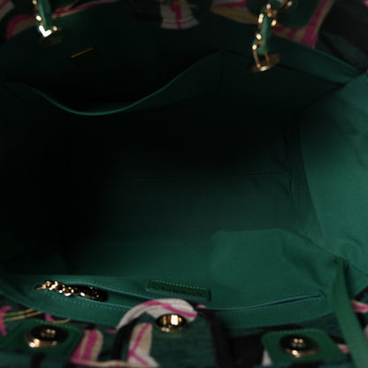 Chanel Velvet Calfskin Beaded Small Deauville Tote Pink Green Black 6 of 11