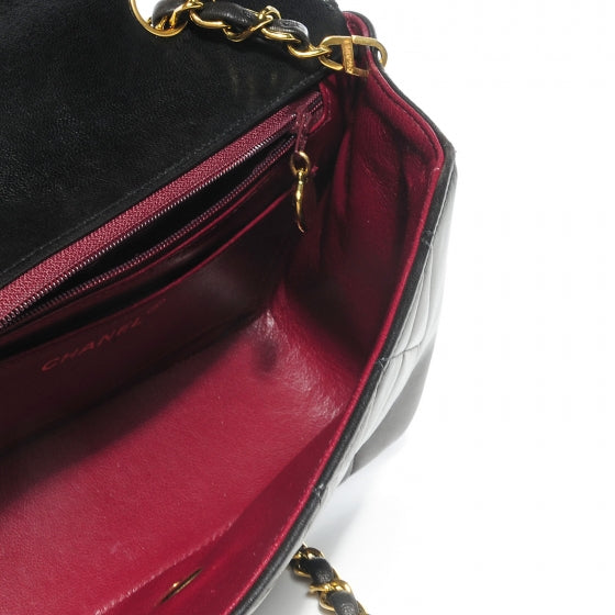 Lambskin Quilted Small Flap Brown