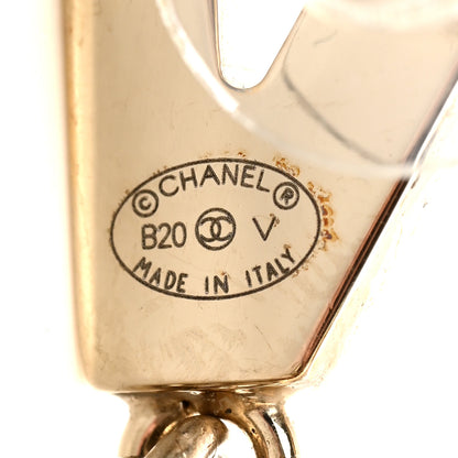 Chanel Metal Cha-Nel Logo Drop Earrings Gold 4 of 5