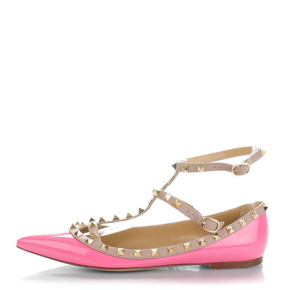 Valentino Garavani Patent Rockstud Cage Ballerina Flats 41 Ninphea Poudre 1 of 8