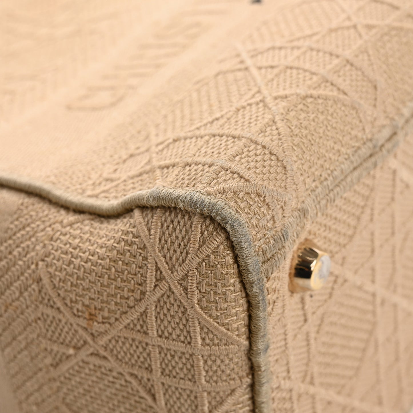 Canvas Embroidered Medium Lady D-Lite Beige