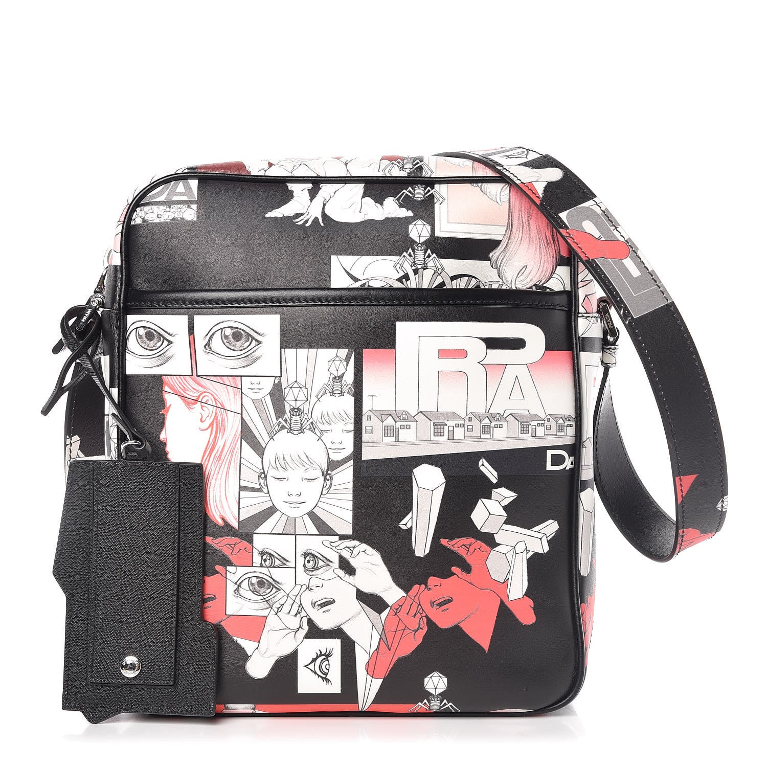 Prada X JAMES JEAN Vitello DNA Flat Messenger Bag Black 1 of 10