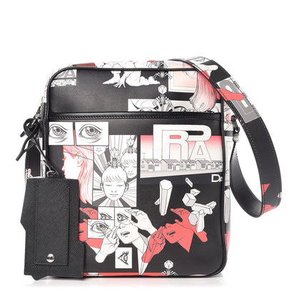 Prada X JAMES JEAN Vitello DNA Flat Messenger Bag Black 1 of 10
