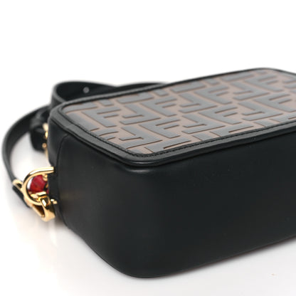 Fendi Vitello Century Bi-Color FF 1974 Embossed Mini Camera Case Maya Black 8 of 10