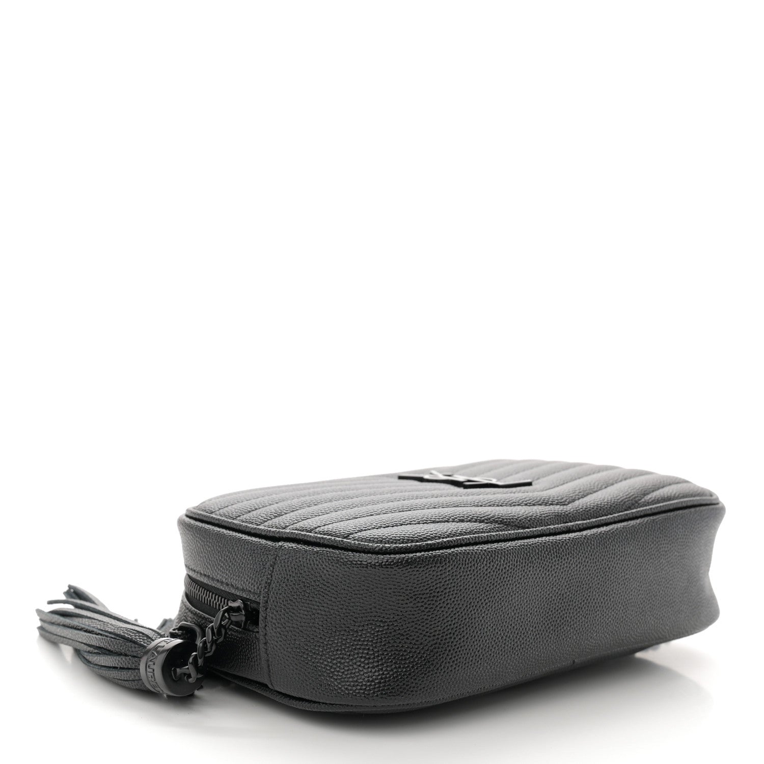 Saint Laurent Grain De Poudre Matelasse Monochrome Monogram Mini Lou Camera Bag Black 4 of 10