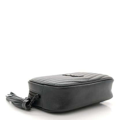 Saint Laurent Grain De Poudre Matelasse Monochrome Monogram Mini Lou Camera Bag Black 4 of 10