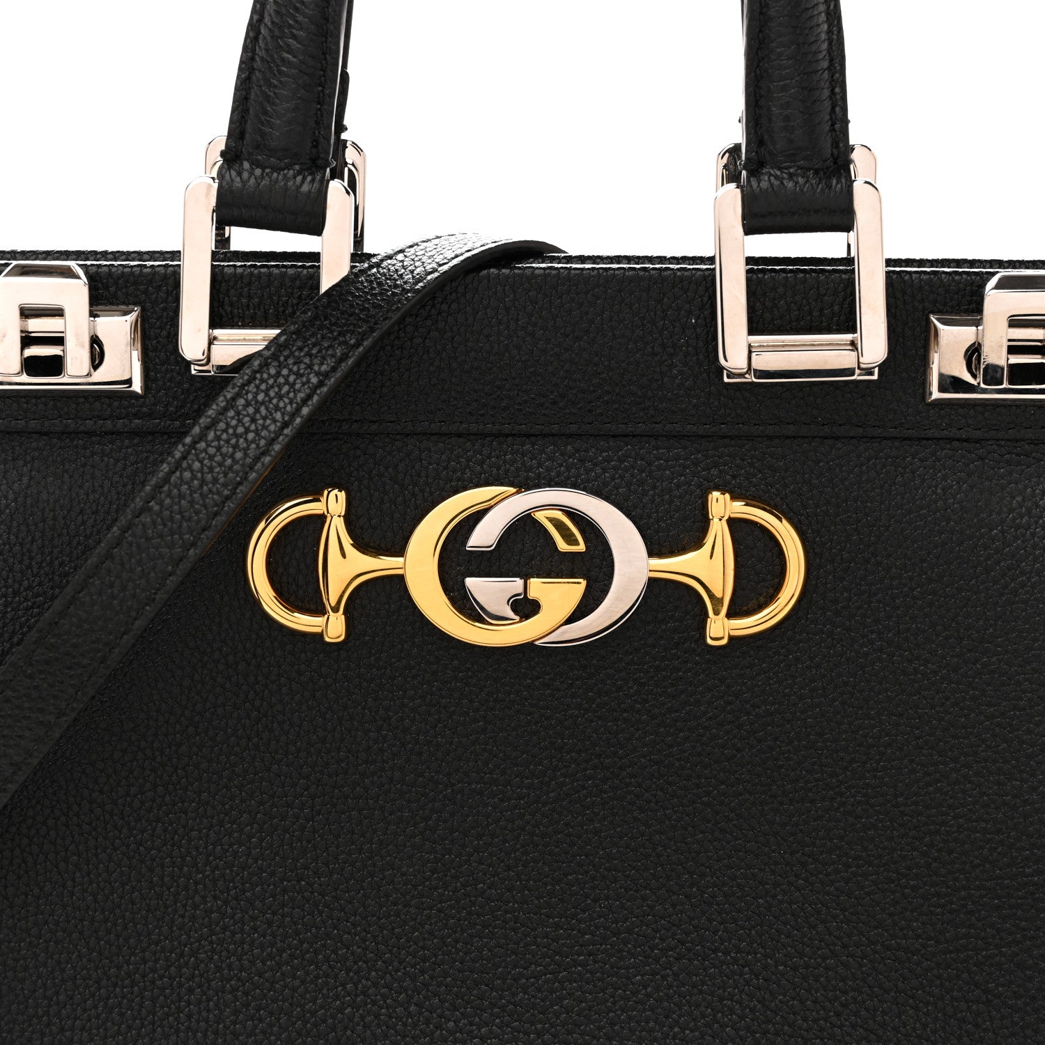 Gucci Grainy Calfskin Small Zumi Top Handle Bag Black 8 of 14