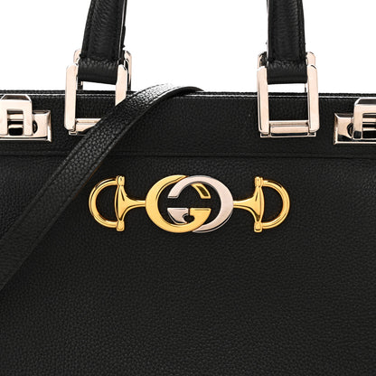 Gucci Grainy Calfskin Small Zumi Top Handle Bag Black 8 of 14