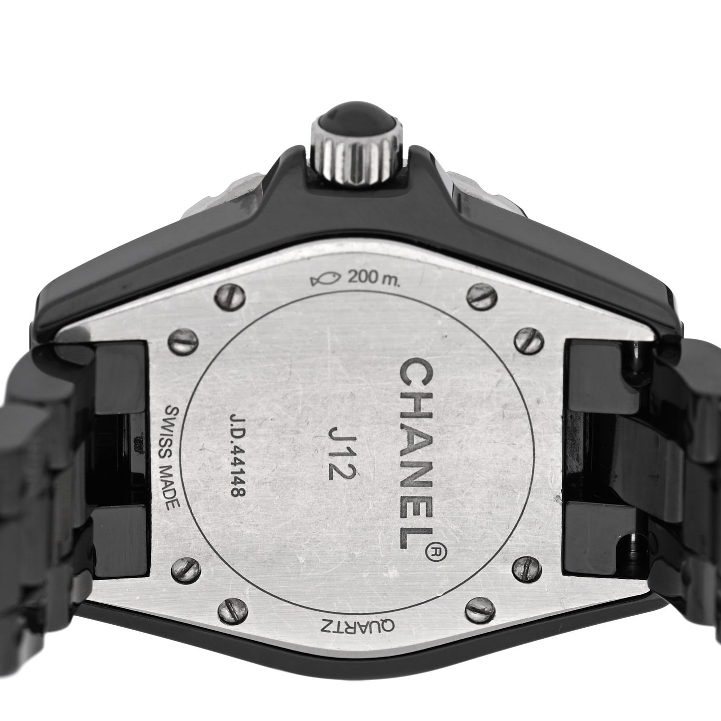 Stainless Steel Ceramic Diamond 33mm J12 Quartz Watch Black