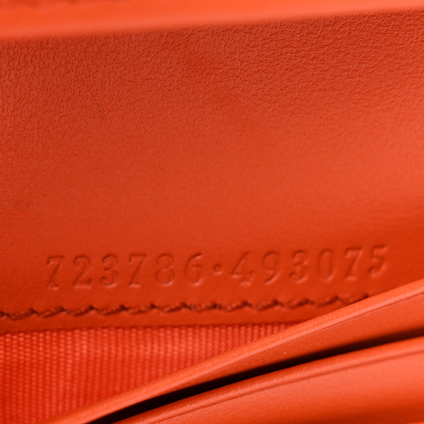 Calfskin GG Matelasse Card Case Wallet Deep Orange