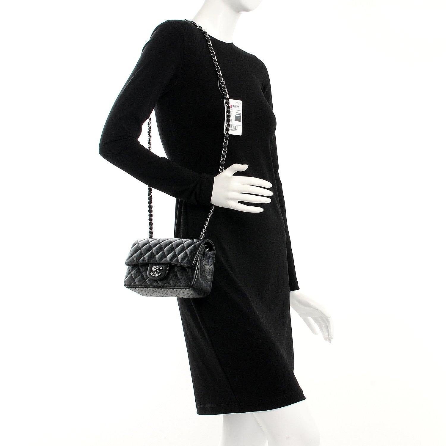 Chanel Iridescent Caviar Quilted Mini Rectangular Flap Black 2 of 8