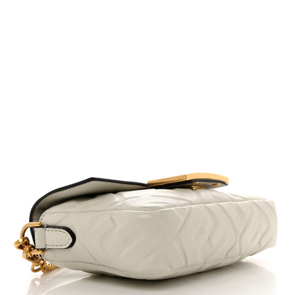 Fendi Nappa FF 1974 Embossed Mini Baguette White 4 of 16