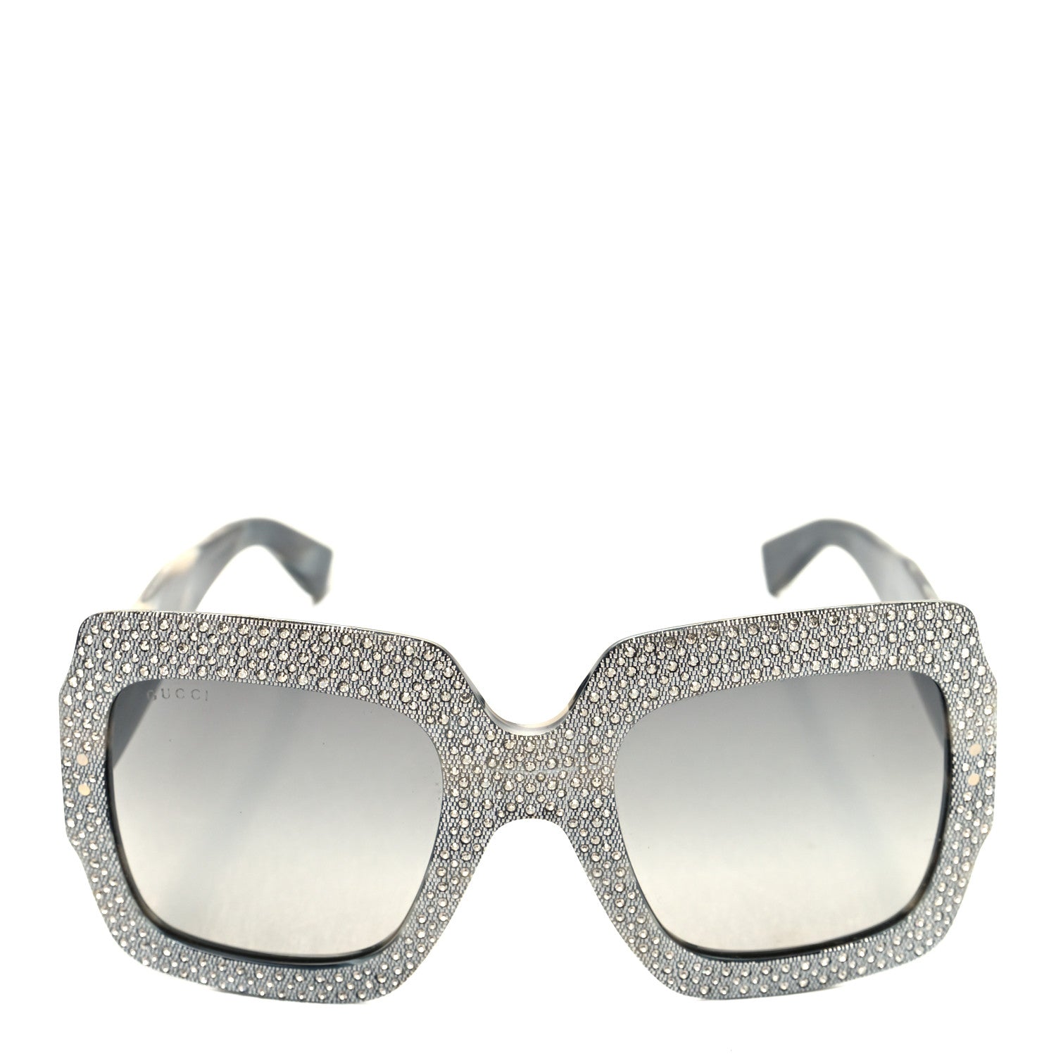 Gucci Crystal Square Frame Sunglasses GG0048S Grey 2 of 8