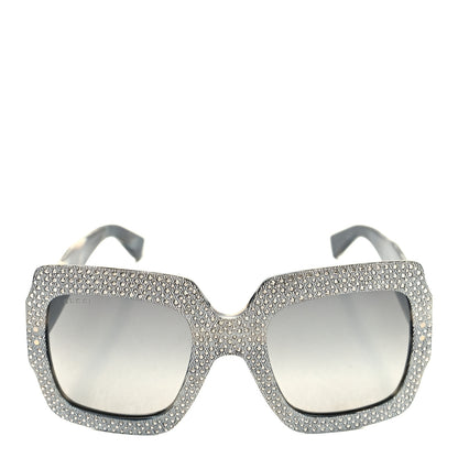Gucci Crystal Square Frame Sunglasses GG0048S Grey 2 of 8