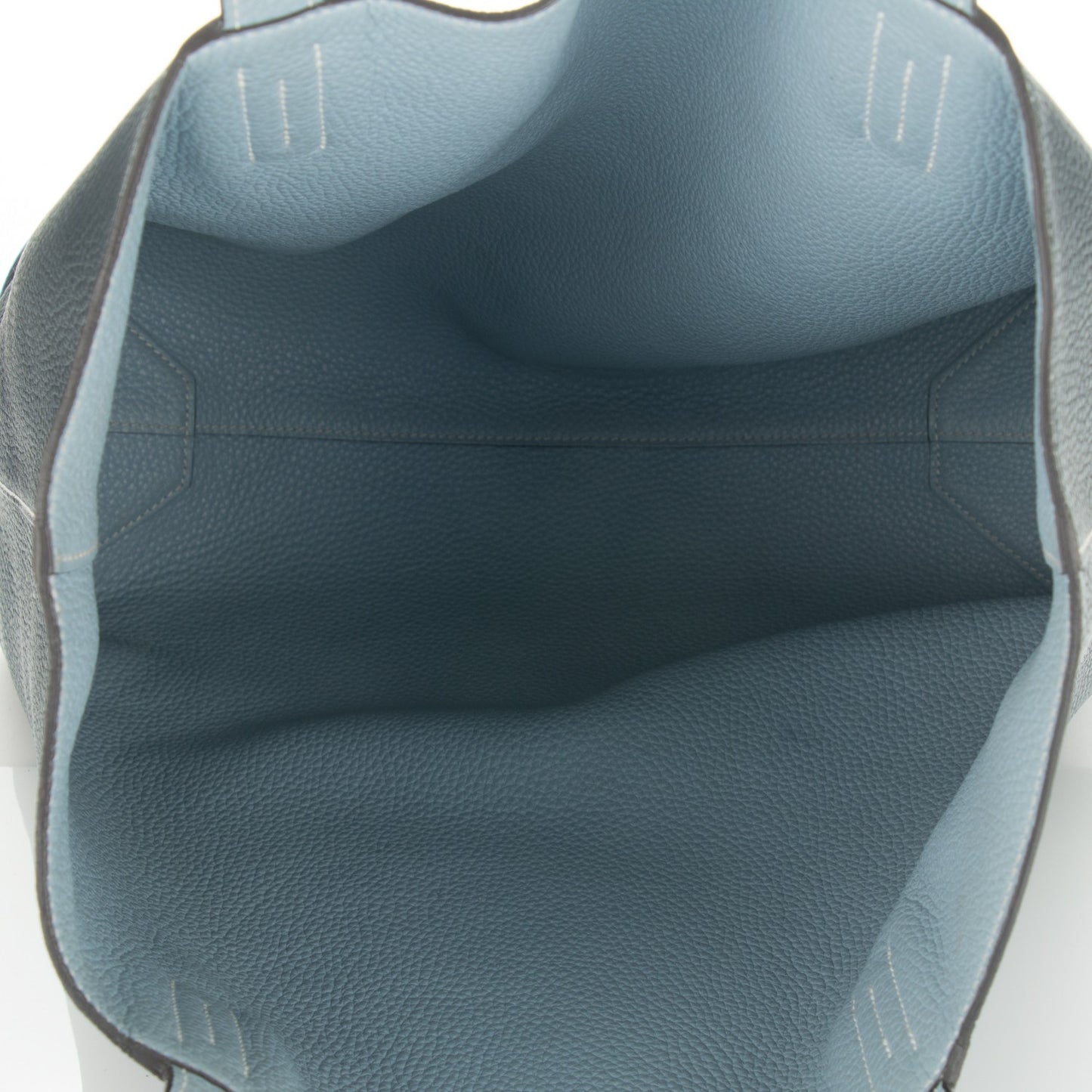 Taurillon Clemence Double Sens 36 Reversible Tote Bleu Lin Bleu Obscur