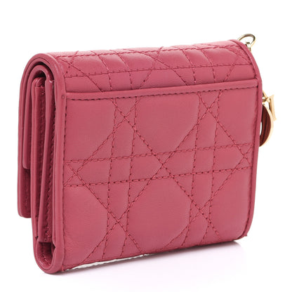 Christian Dior Lambskin Cannage Lady Dior Lotus Wallet 3 of 14