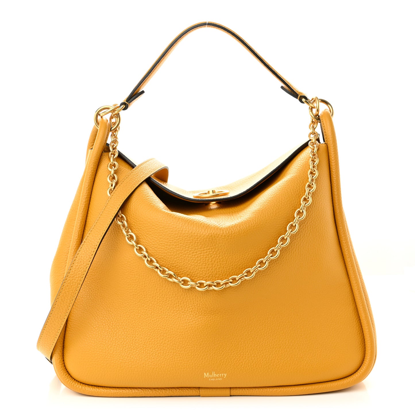 Small Classic Grain Calfskin Leighton Deep Amber