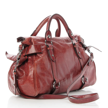 Miu Miu Vitello Lux Medium Bow Bag Amarena 4 of 11