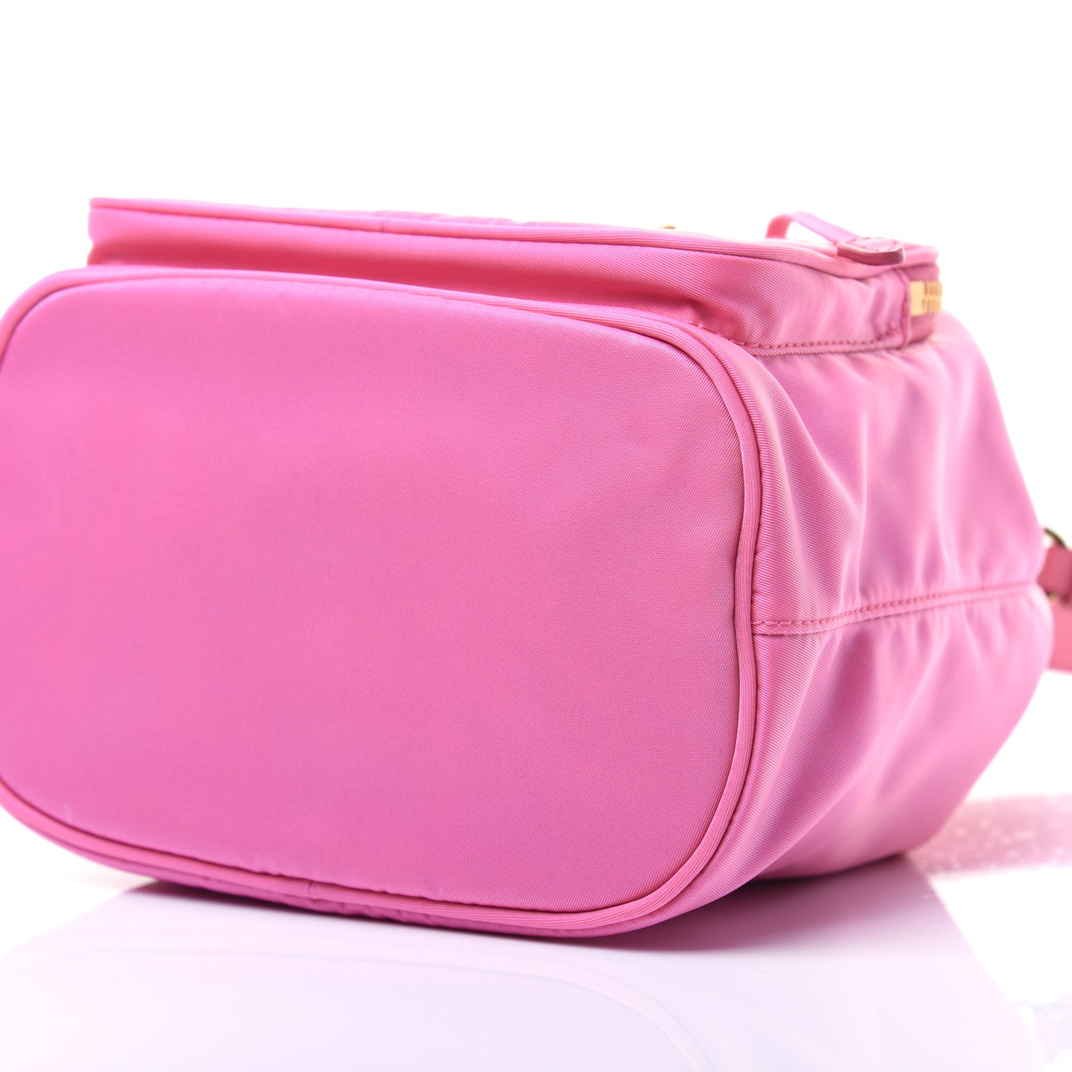 Prada Saffiano Tessuto Nylon Mini Bucket Crossbody Bag Pink 7 of 12