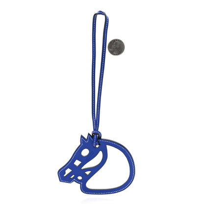 Hermes Swift Paddock Cheval Horse Bag Charm Bleu Electrique 2 of 4
