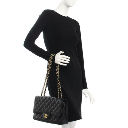 Chanel Caviar Quilted Jumbo Single Flap Black 3 of 8