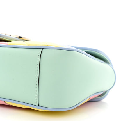 Gucci Calfskin Matelasse Diagonal Small GG Marmont Shoulder Bag Multicolor Pastel 10 of 12