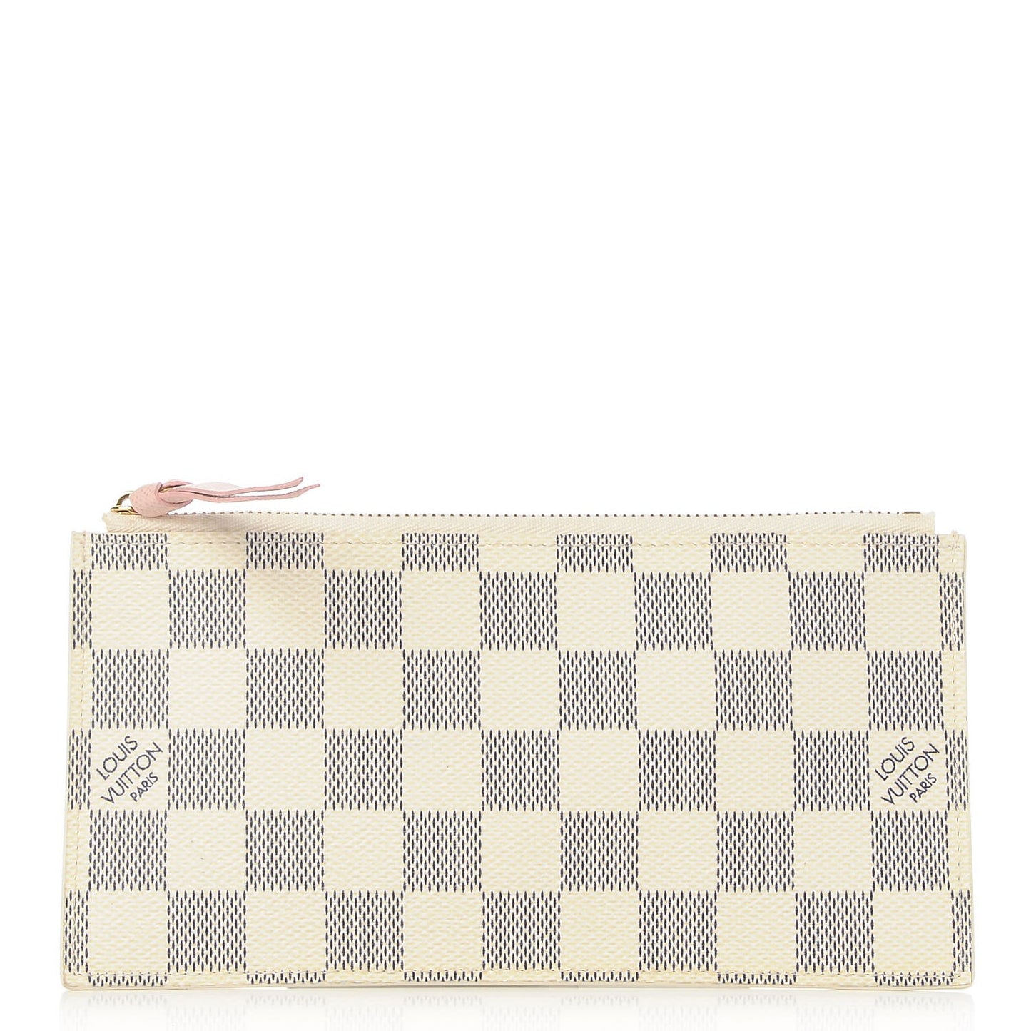 Damier Azur Felicie Chain Wallet Zippered Insert Rose Ballerine