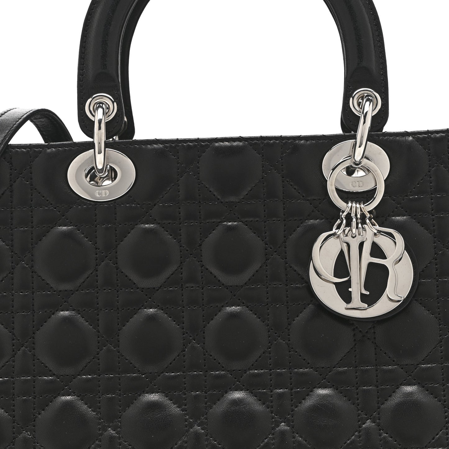 Lambskin Cannage Large Lady Dior Black