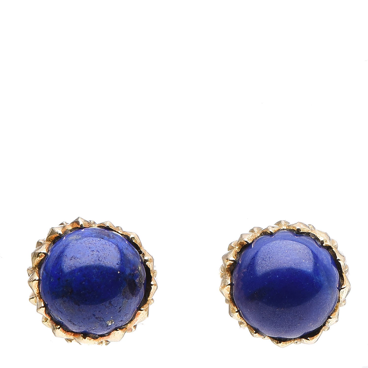 Tiffany 18K Yellow Gold Lapis Schlumberger Acorn Earrings 1 of 4