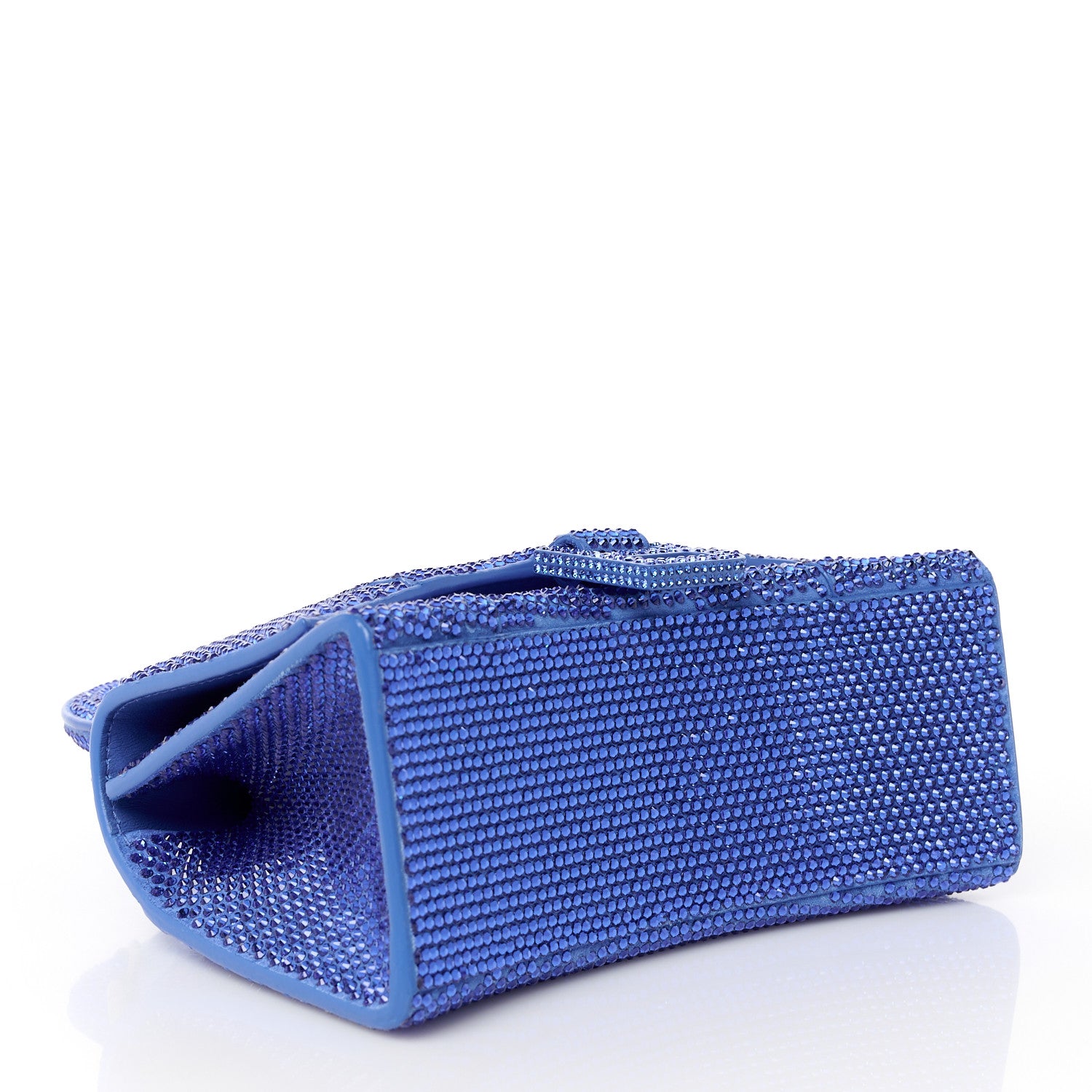 Balenciaga Strass Suede Hourglass Top Handle Bag XS Electric Blue 4 of 12