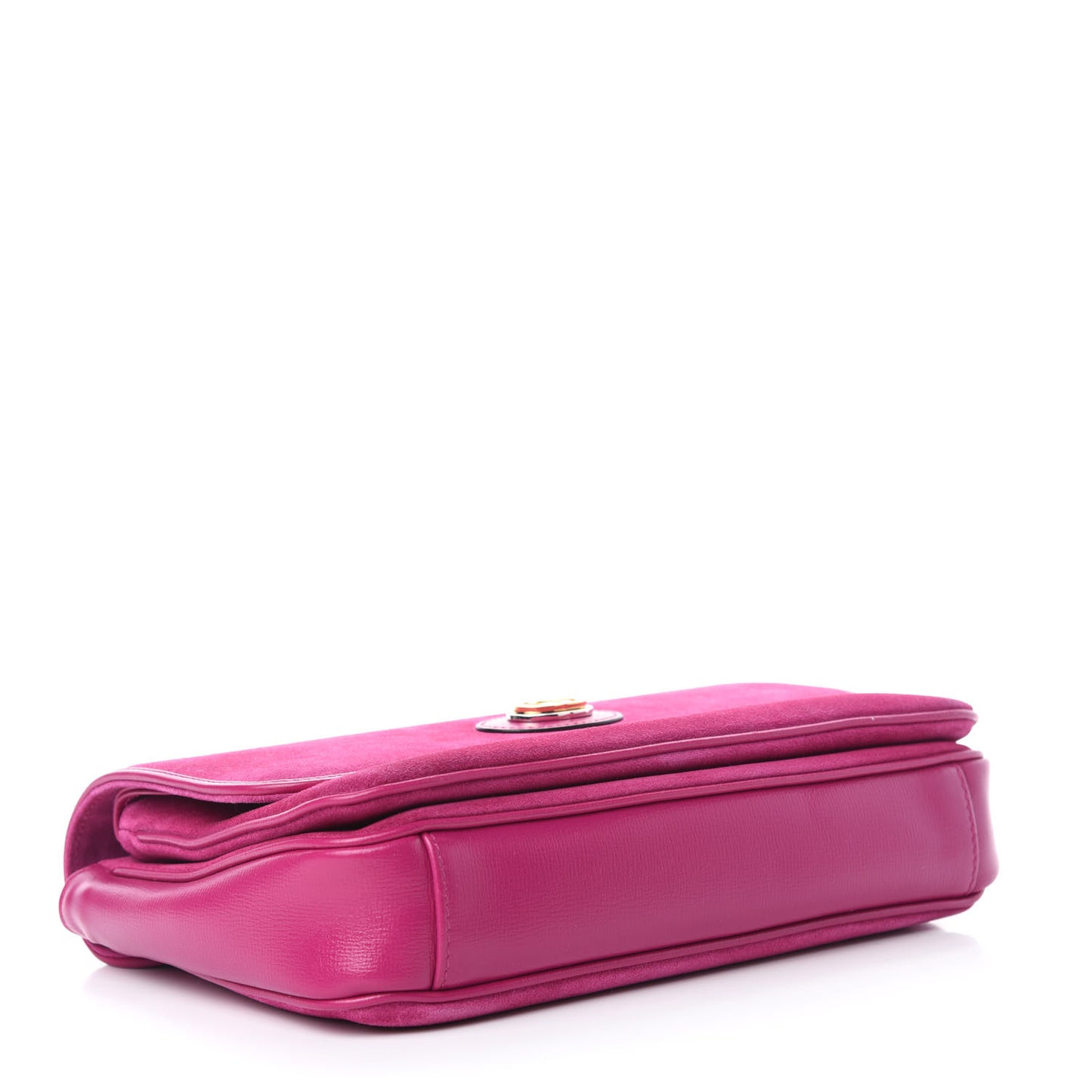 Suede Azalea Calfskin Small Marina Chain Shoulder Bag Fucsia
