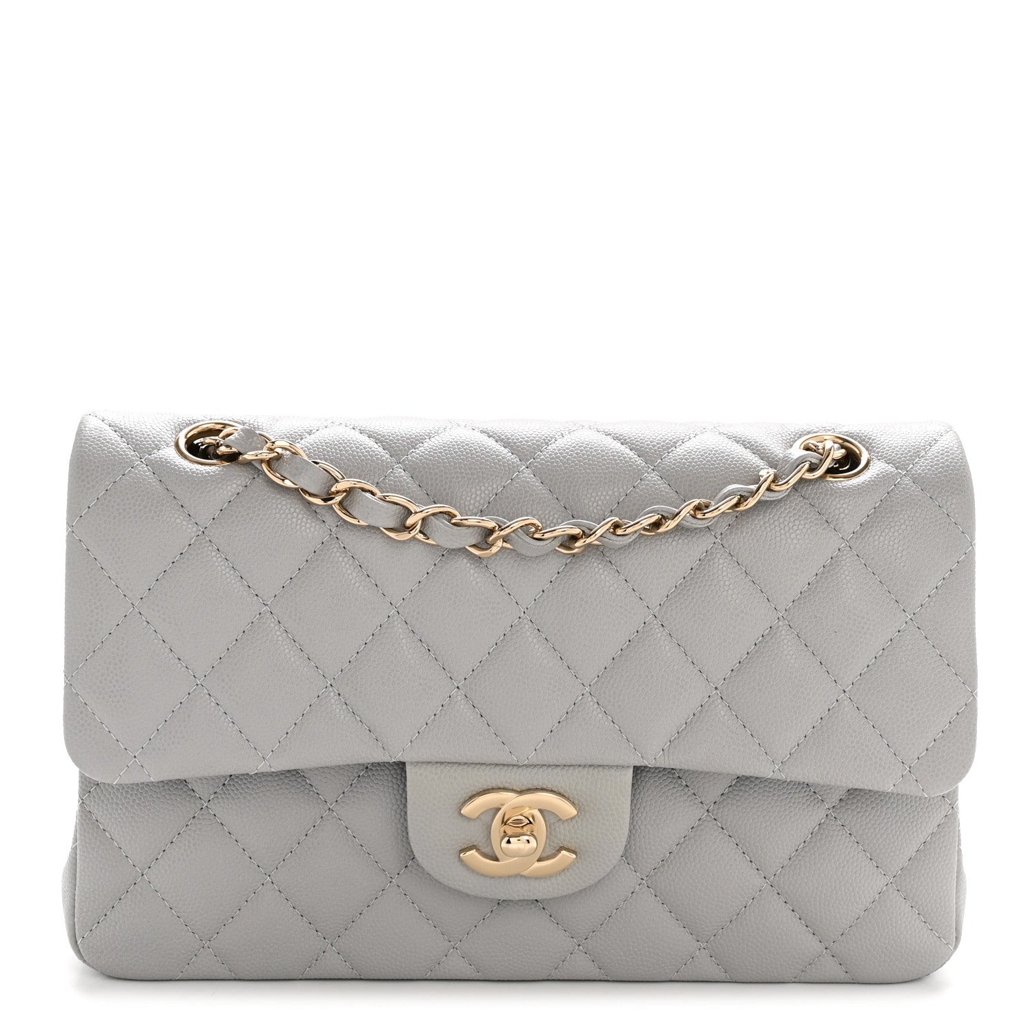 Chanel Caviar Quilted Small Double Flap Grey 1 of 10