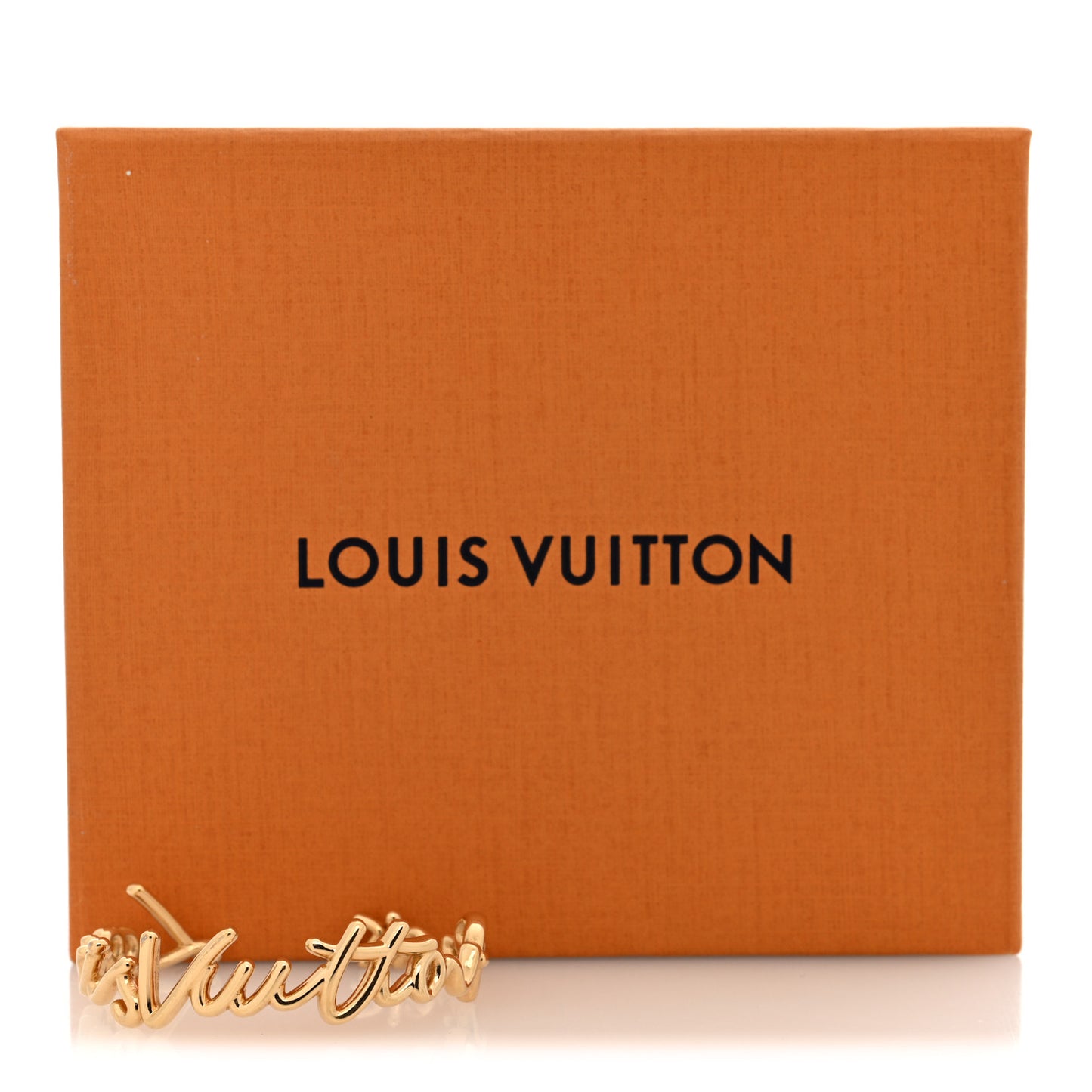 Metal LV Script Bracelet S Gold