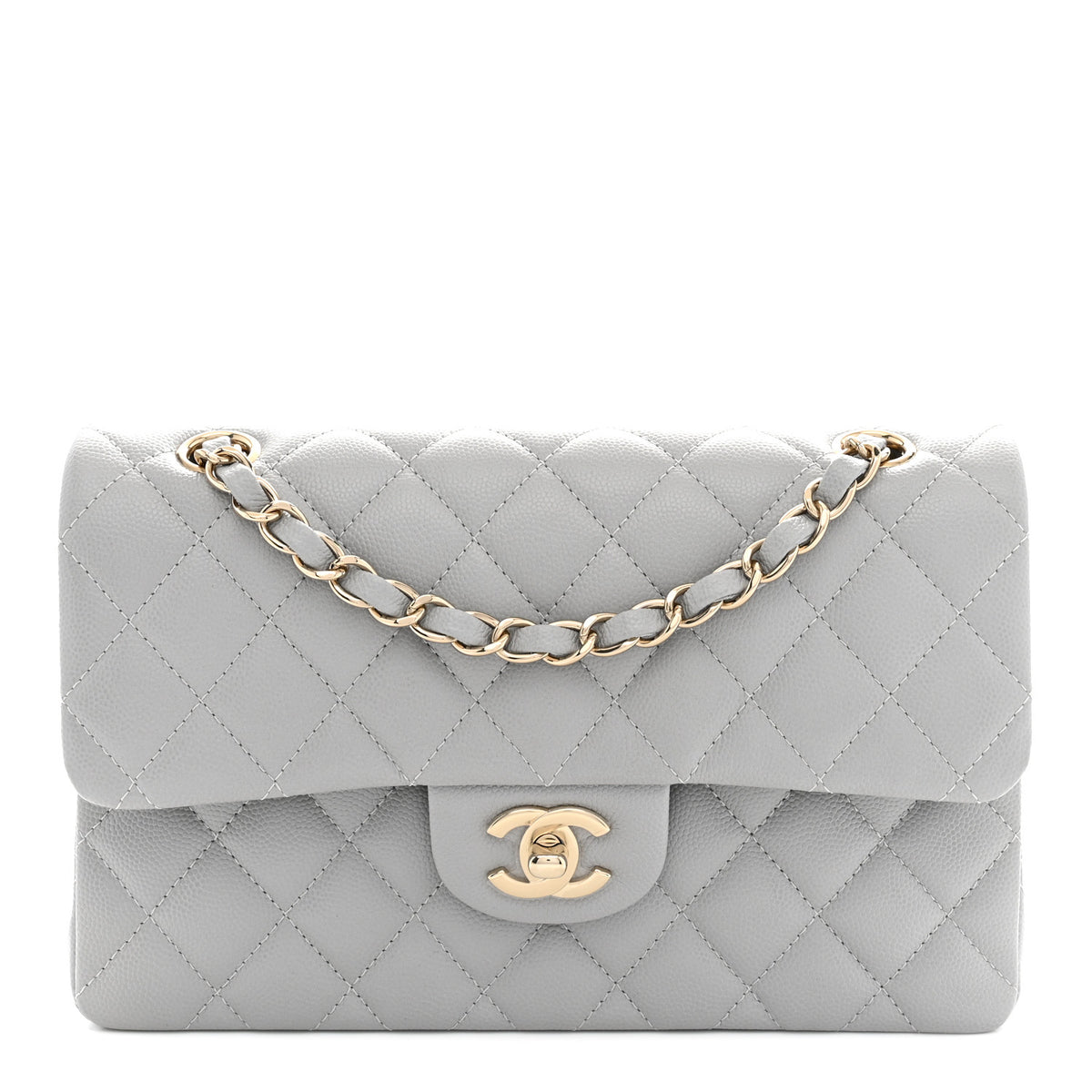 Chanel Caviar Quilted Small Double Flap Grey 1 of 10
