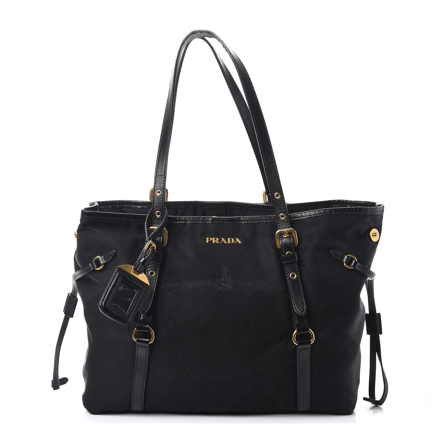 Prada Tessuto Nylon Saffiano Tote Nero Black 1 of 13