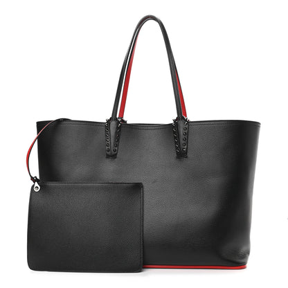Christian Louboutin Calfskin Spikes East West Cabata Tote Black 1 of 11