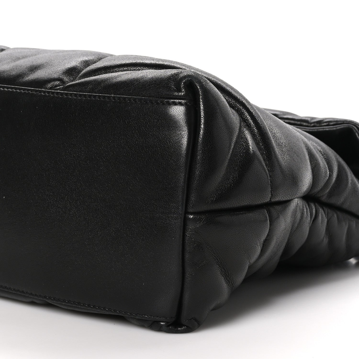 Saint Laurent SAINT LAURENT Lambskin Quilted Monogram Monochrome Medium Loulou Puffer Chain Satchel Black 10 of 11