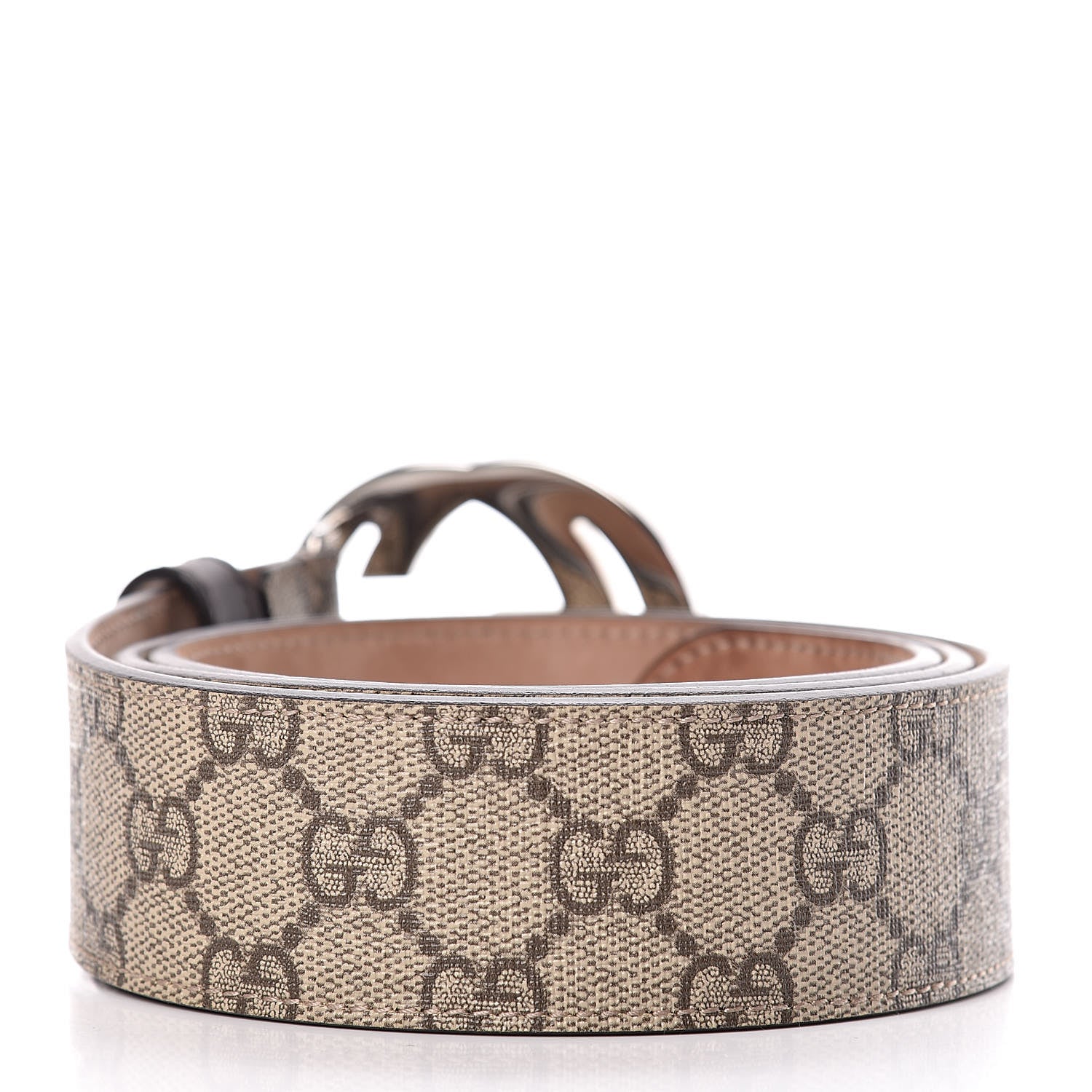 Gucci GG Supreme Monogram Selleria Calfskin Interlocking G 40mm Belt 90 36 Beige Ebony Cocoa 3 of 6
